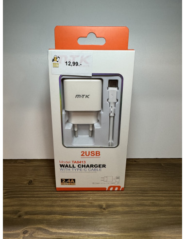 CARREGADOR TIPO C 2USB 2.4A MTK